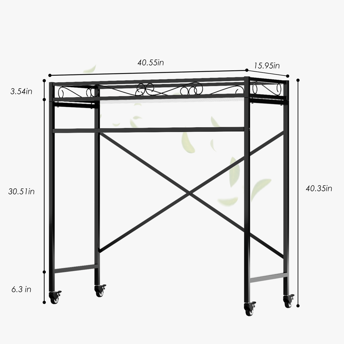 Metal Plant Stand with Wheels, Silent Non-Marking Casters, 2 Sizes, Black