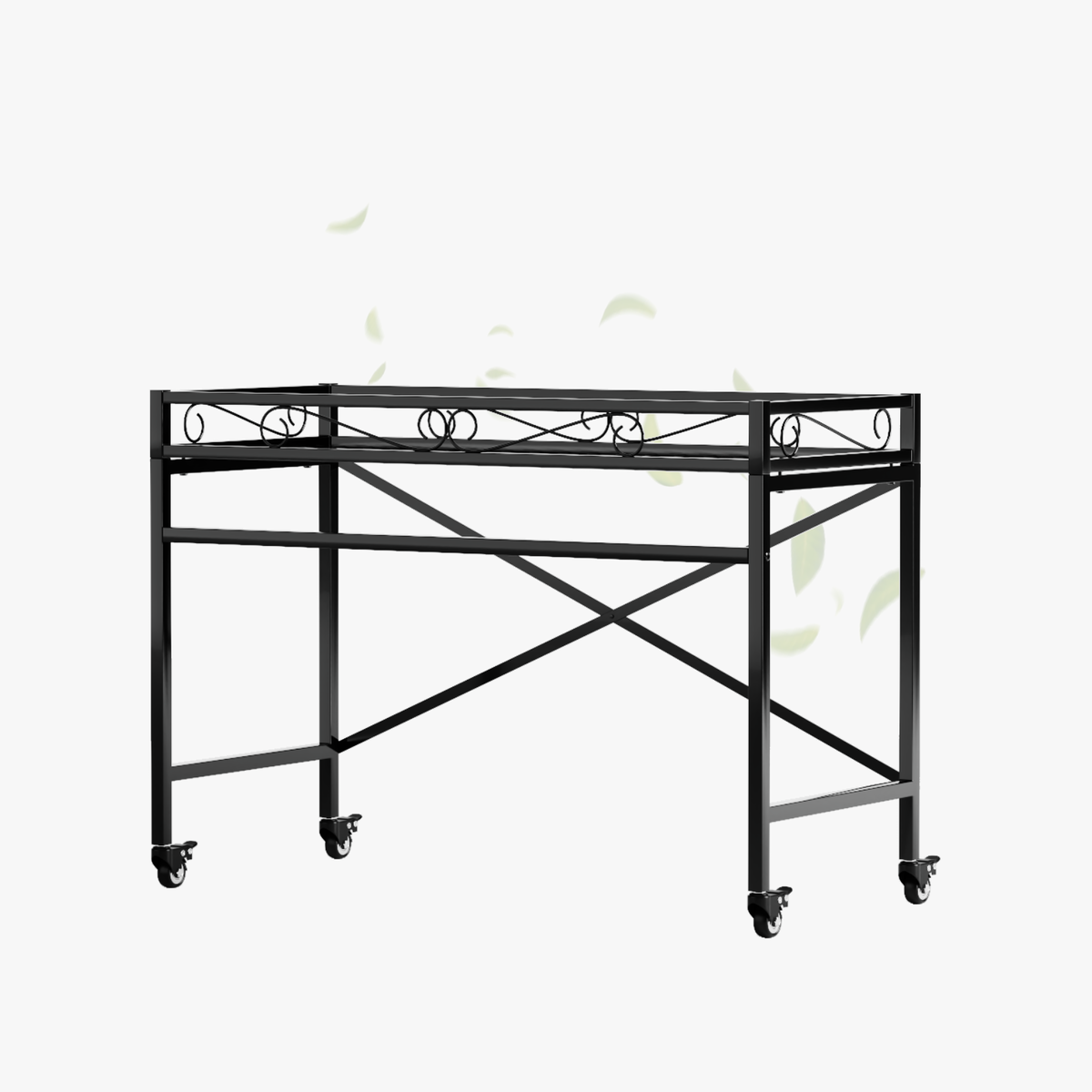 Zhongma 36.6" Window Height Metal Plant Stand with Wheels, Indoor & Outdoor