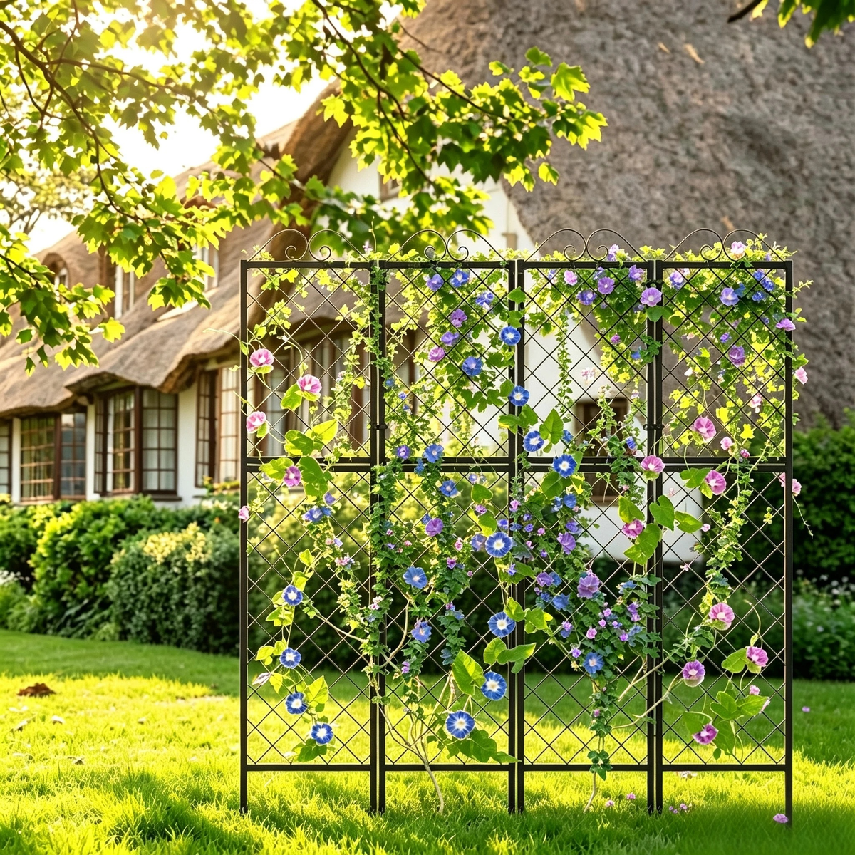 Zhongma 2-Pack 77.2" Tall Metal Lattice Garden Trellis for Climbing Plants