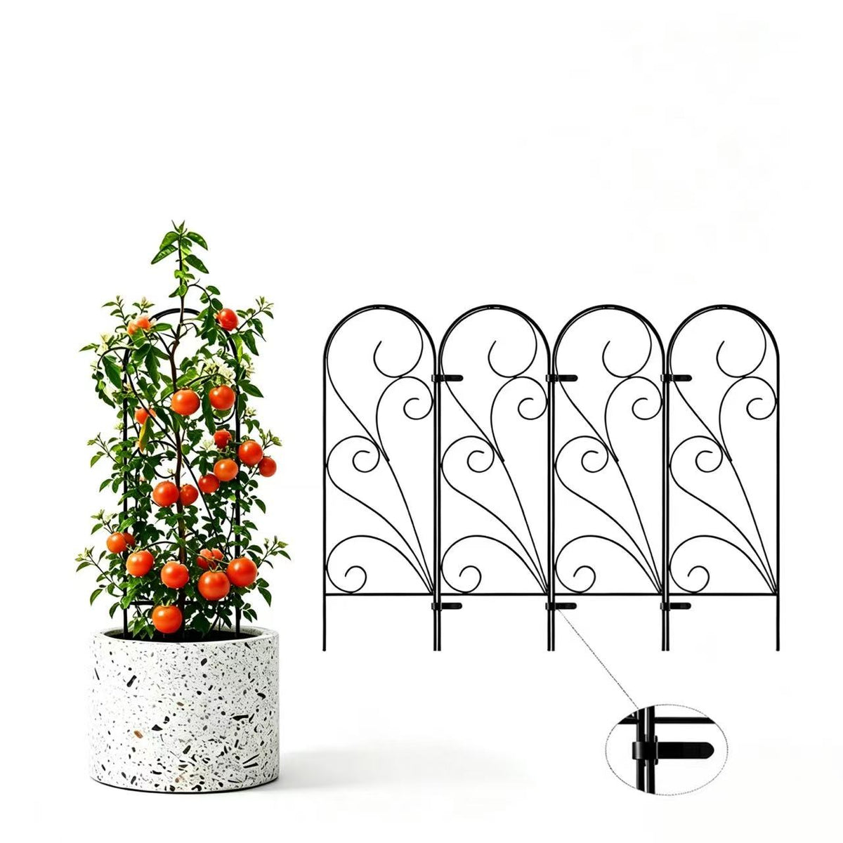 Zhongma 4-Pack 24" Metal Plant Trellis for Potted Plants, Indoor & Outdoor