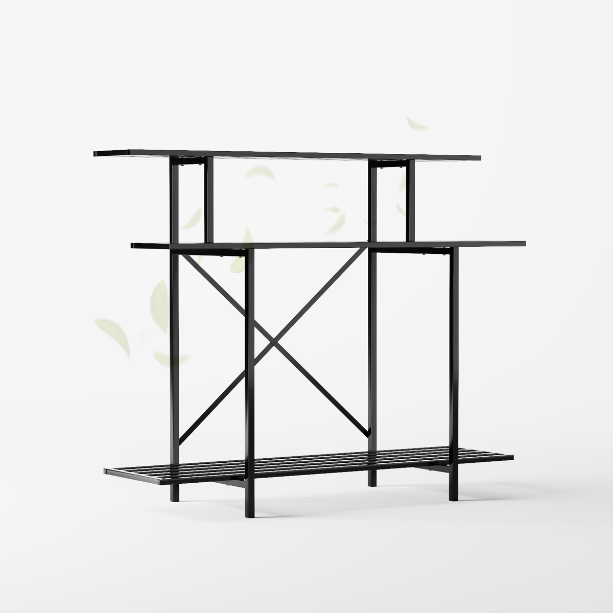 Zhongma 3-Tier Tall Narrow Metal Plant Stand, 45.7" Indoor & Outdoor Shelf