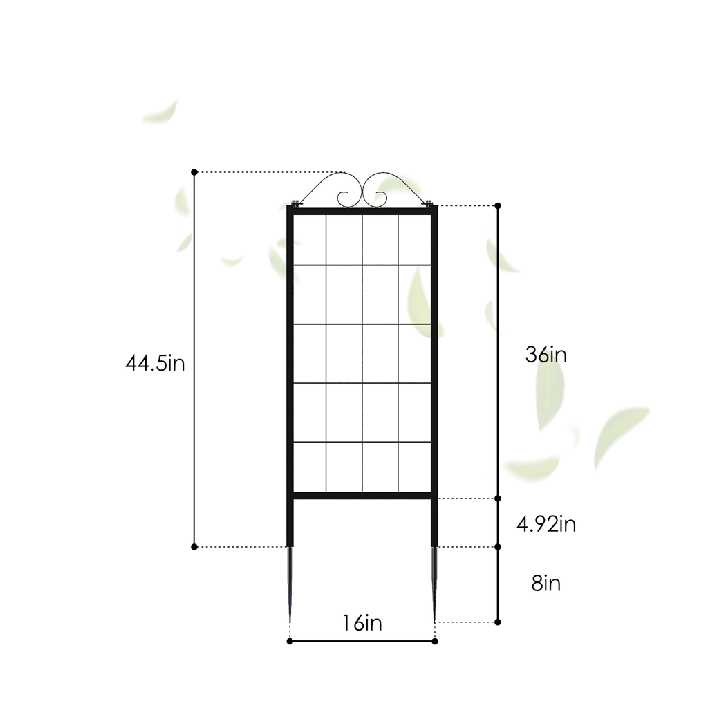Zhongma 2-Pack 52.5" Metal A-Frame Garden Trellis for Climbing Plants