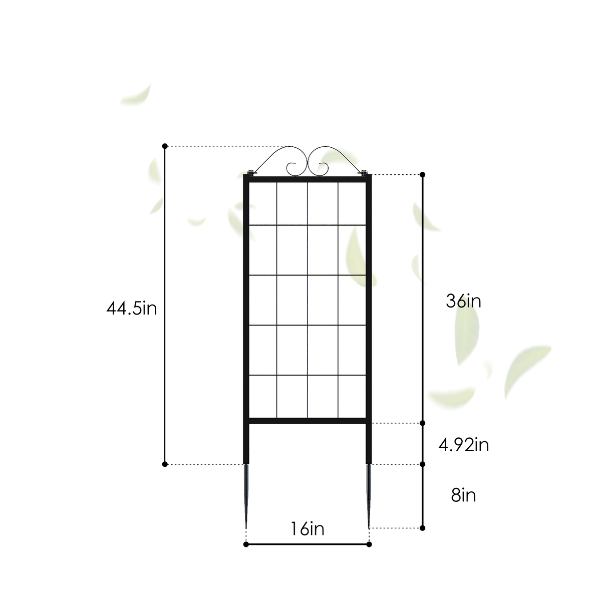 Zhongma 2-Pack 52.5" Metal A-Frame Garden Trellis for Climbing Plants