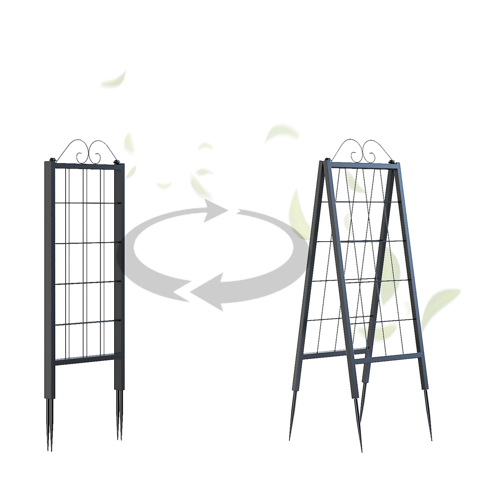 Zhongma 2-Pack 52.5" Metal A-Frame Garden Trellis for Climbing Plants