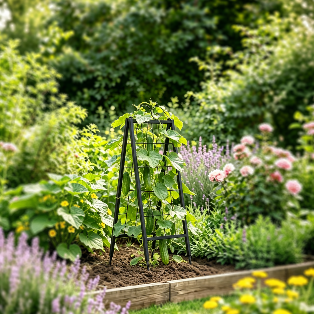 Zhongma 2-Pack 52.5" Metal A-Frame Garden Trellis for Climbing Plants
