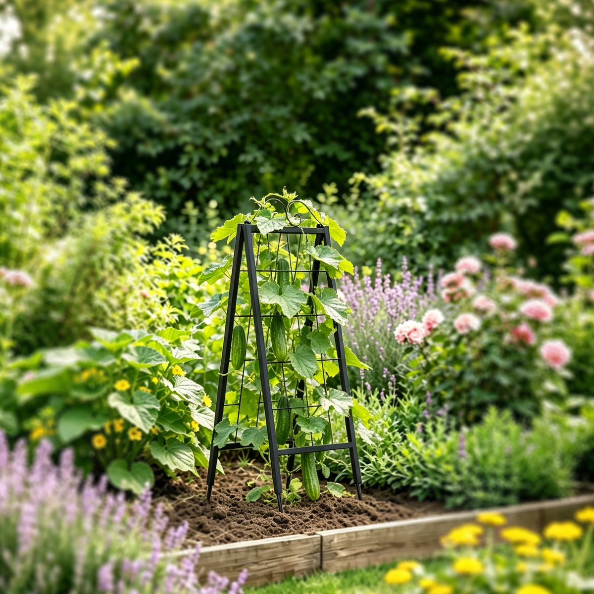 Zhongma 2-Pack 52.5" Metal A-Frame Garden Trellis for Climbing Plants