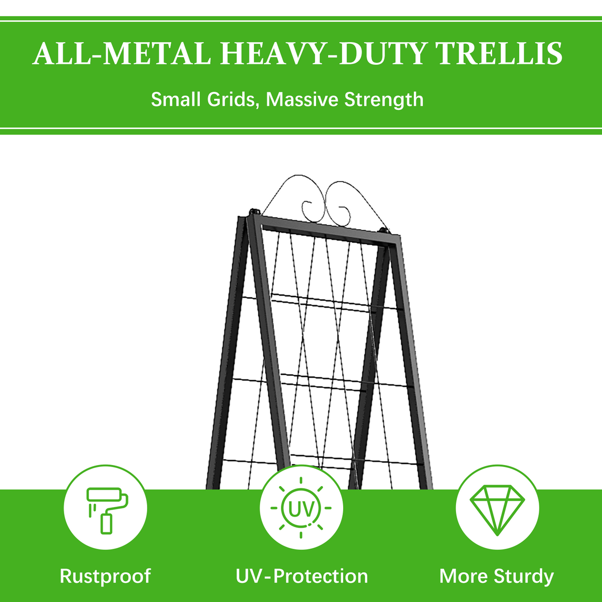 Zhongma 2-Pack 52.5" Metal A-Frame Garden Trellis for Climbing Plants