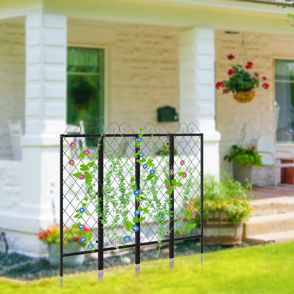Zhongma 2-Pack 53.5" Tall Metal Lattice Garden Trellis for Climbing Plants