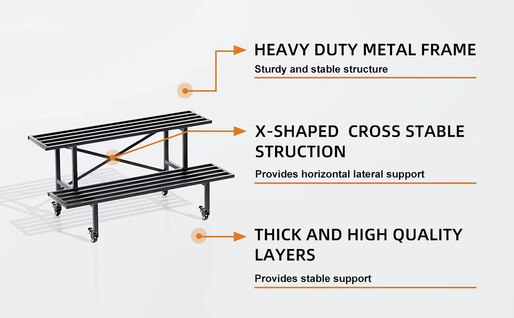 Zhongma 2-Tier Metal Plant Stand with Wheels, 45.7" Indoor & Outdoor Shelf