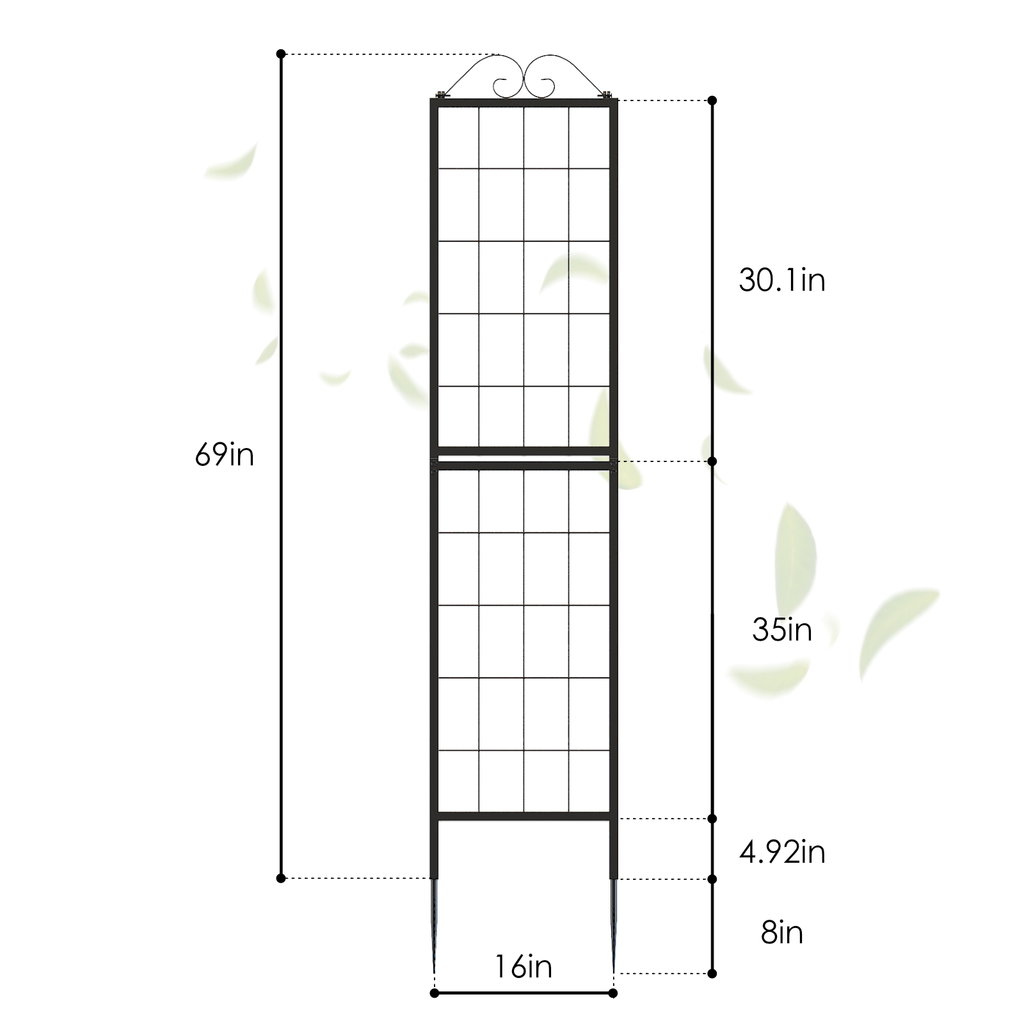 Foldable Metal Garden A-Frame Trellis for Climbing Plants, 77" Heavy Duty Plant Support, Outdoor