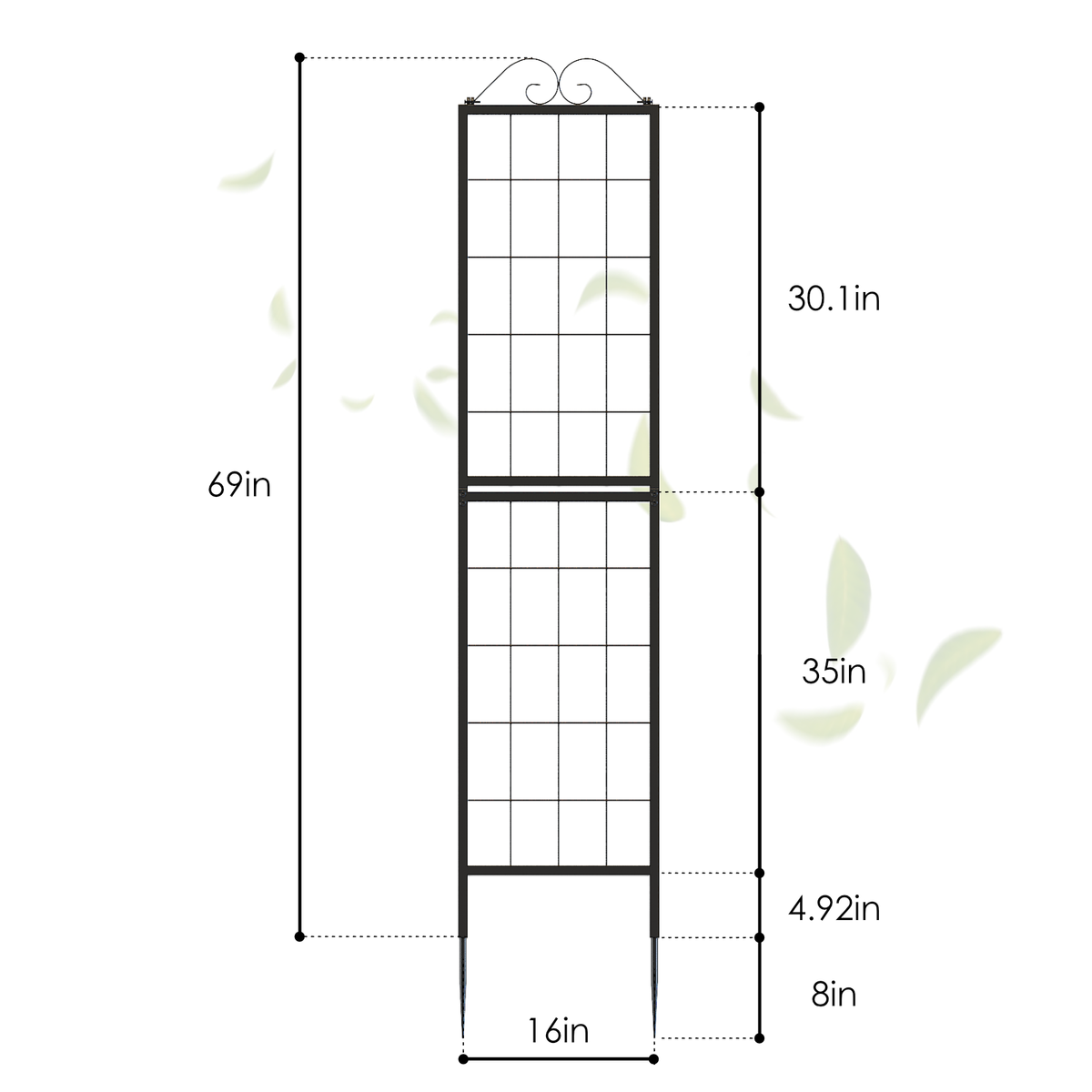 Foldable Metal Garden A-Frame Trellis for Climbing Plants, 77" Heavy Duty Plant Support, Outdoor