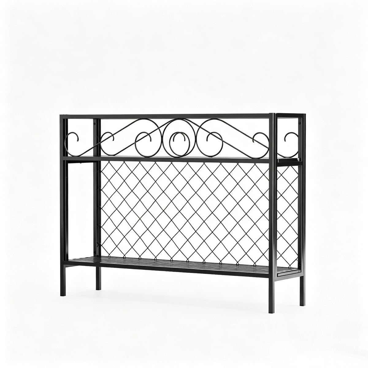 Metal Plant Stand & Room Divider – 47" 2-Tier Freestanding Plant Screen, Indoor & Outdoor