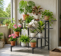 4-Tier Stepped Plant Stand, 45.7" Long, X-Braced Frame, 880 lbs, Indoor & Outdoor