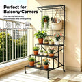 3-Tier Stepped Plant Stand with Trellis & Wheels, 80.7" Tall, 660 lbs, Indoor & Outdoor