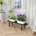 Low-Profile Metal Plant Stand with Wheels, 35.4 Inch Long, Indoor & Covered Outdoor - Zhongma