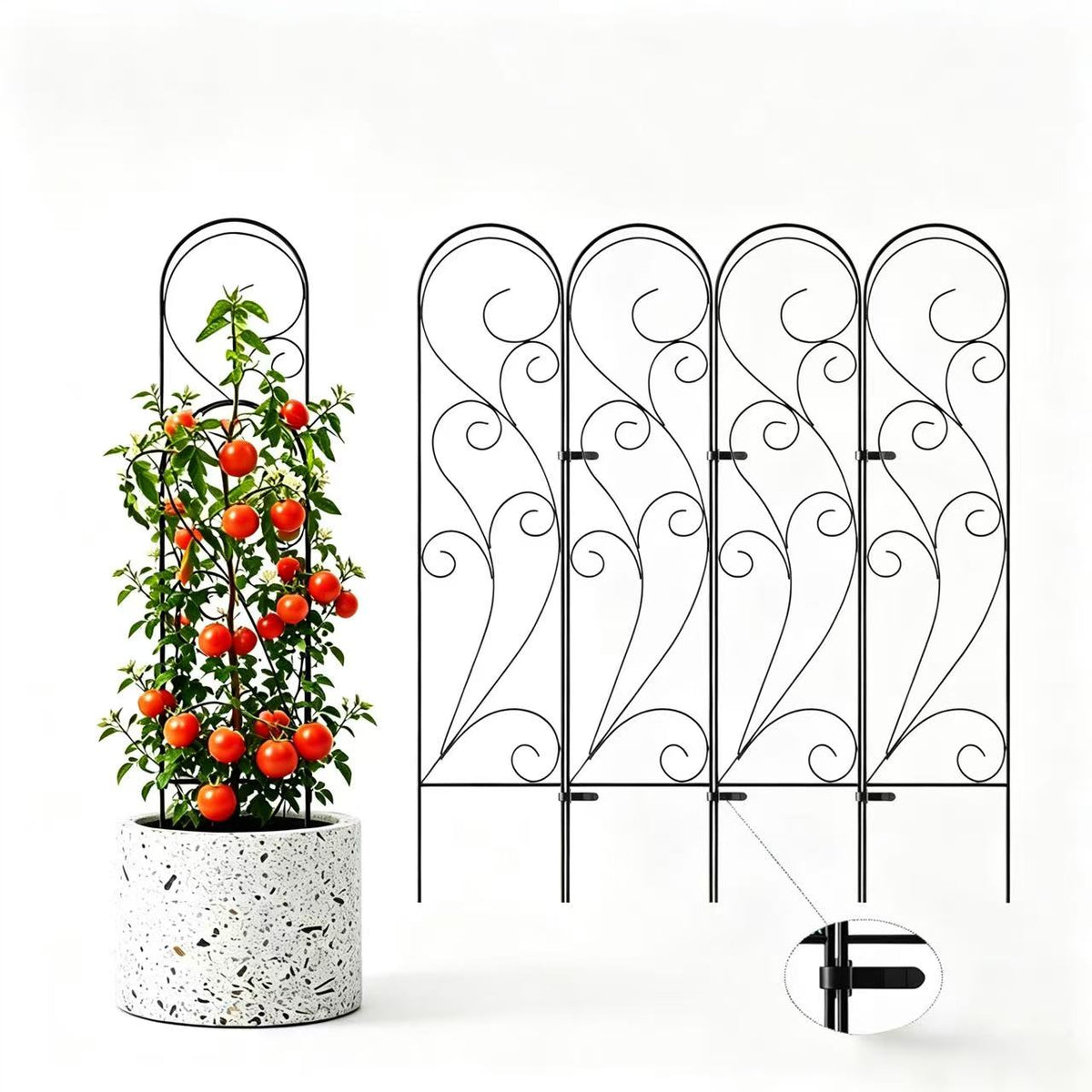 Zhongma 4-Pack 36" Metal Plant Trellis for Potted Plants, Indoor & Outdoor