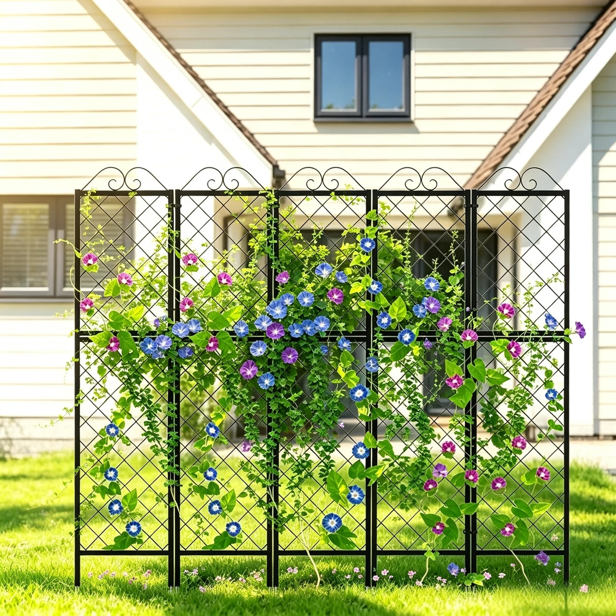 Zhongma 2-Pack 77.2" Tall Metal Lattice Garden Trellis for Climbing Plants