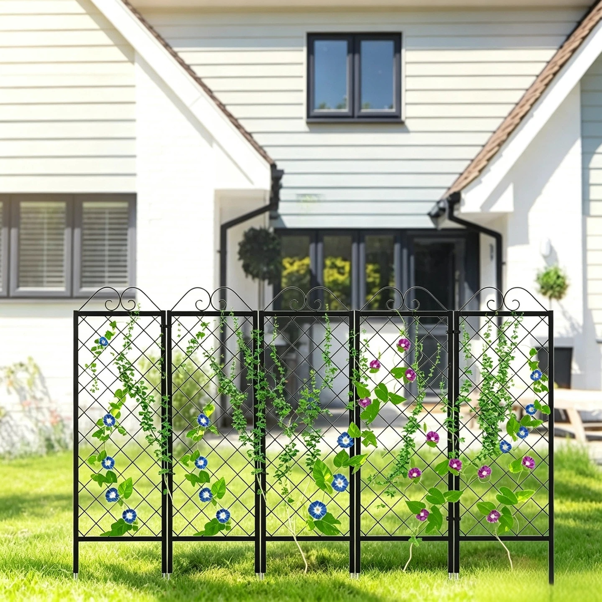 Zhongma 2-Pack 53.5" Tall Metal Lattice Garden Trellis for Climbing Plants