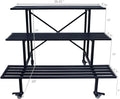 3-Tier Metal Plant Stand with Wheels – 660 lb Rolling Stepped Plant Shelf, Indoor & Outdoor