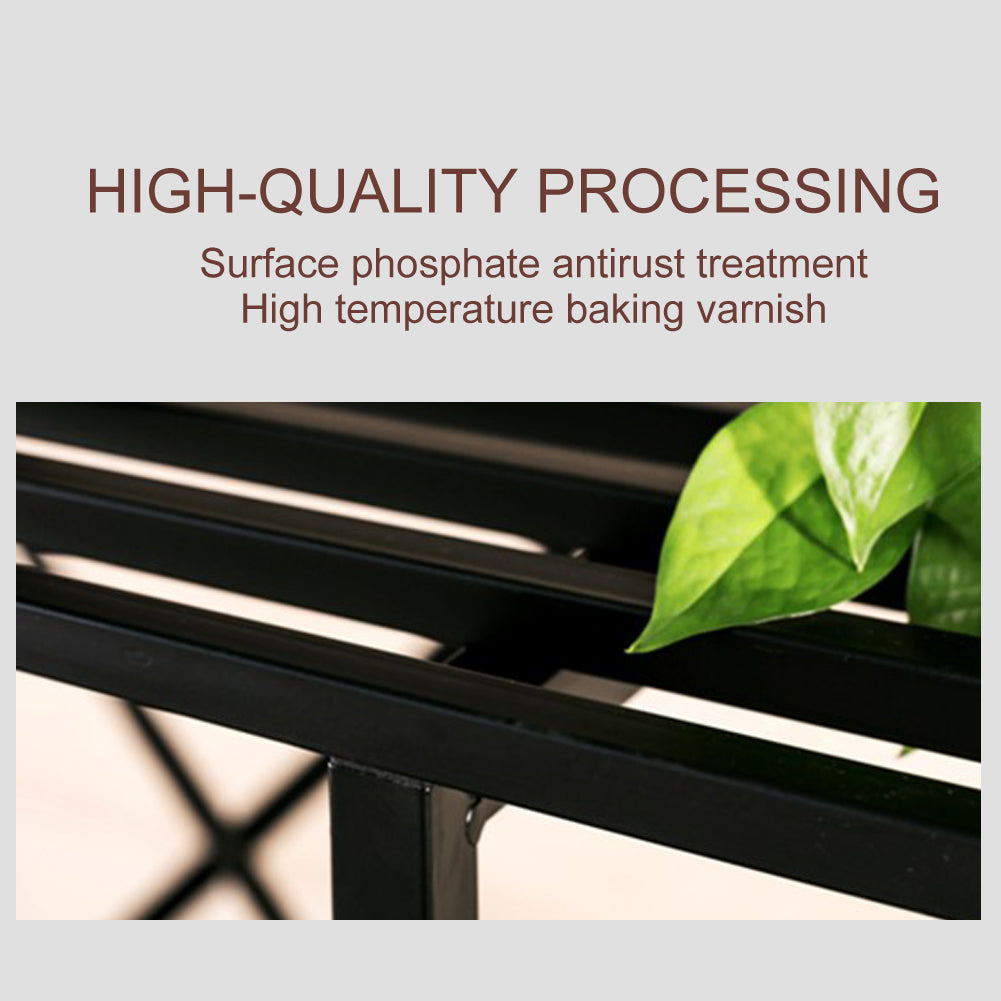 3-Tier Metal Plant Stand,35.4-Inch Long, Indoor & Outdoor Plant Shelf - Zhongma