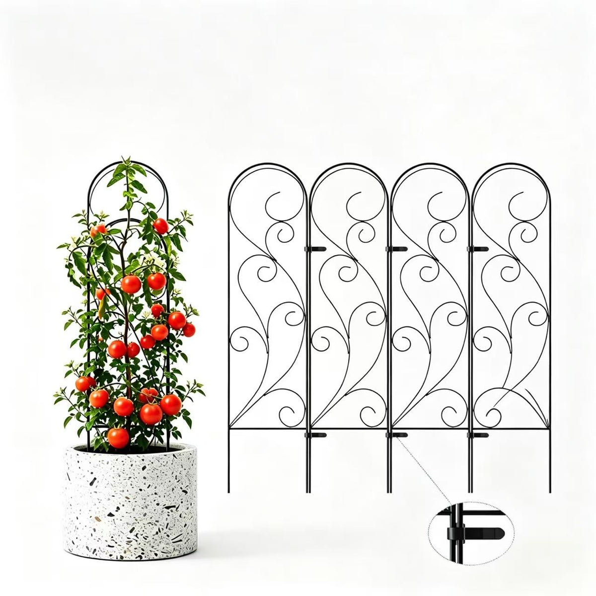 Zhongma 4-Pack 32" Metal Plant Trellis for Potted Plants, Indoor & Outdoor