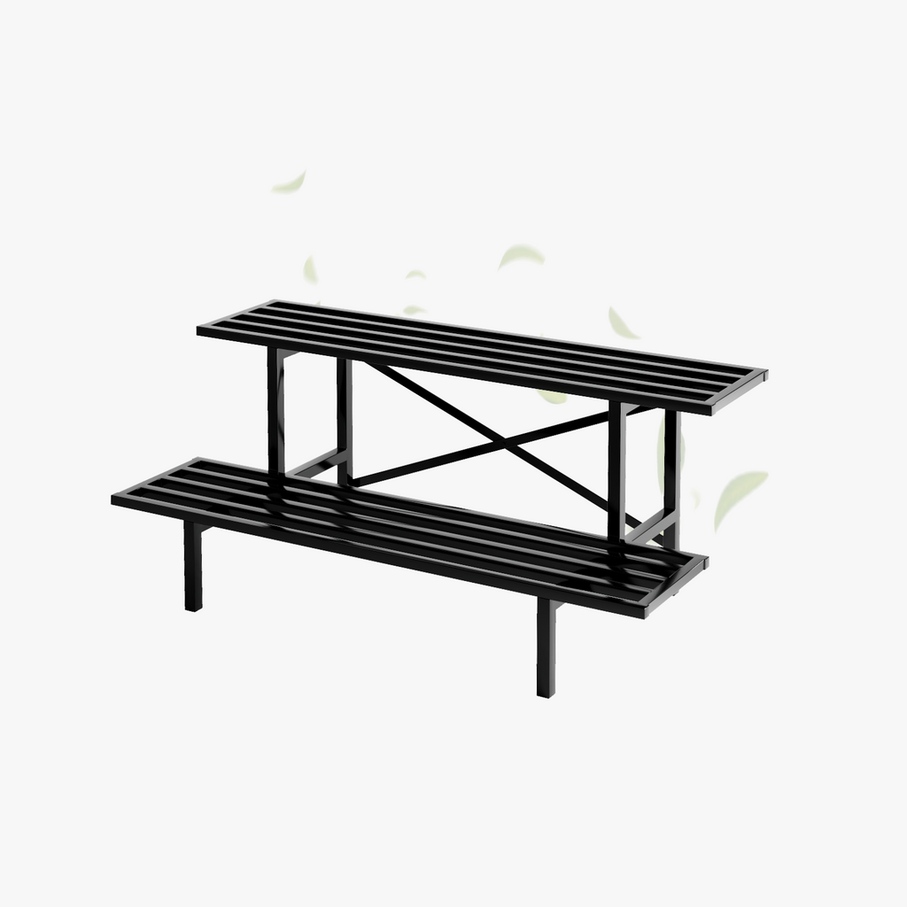 Zhongma 2-Tier Heavy Duty Metal Plant Stand, 35.4" Indoor & Outdoor Shelf