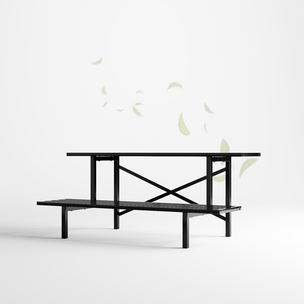 Zhongma 2-Tier Heavy Duty Metal Plant Stand, 35.4" Indoor & Outdoor Shelf