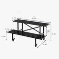 Low Stepped Rolling Plant Stand with Locking Casters, 2-Tier, 440 lbs