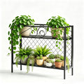 Zhongma 2-Tier Narrow Metal Plant Stand, 47.2" Indoor & Outdoor Shelf