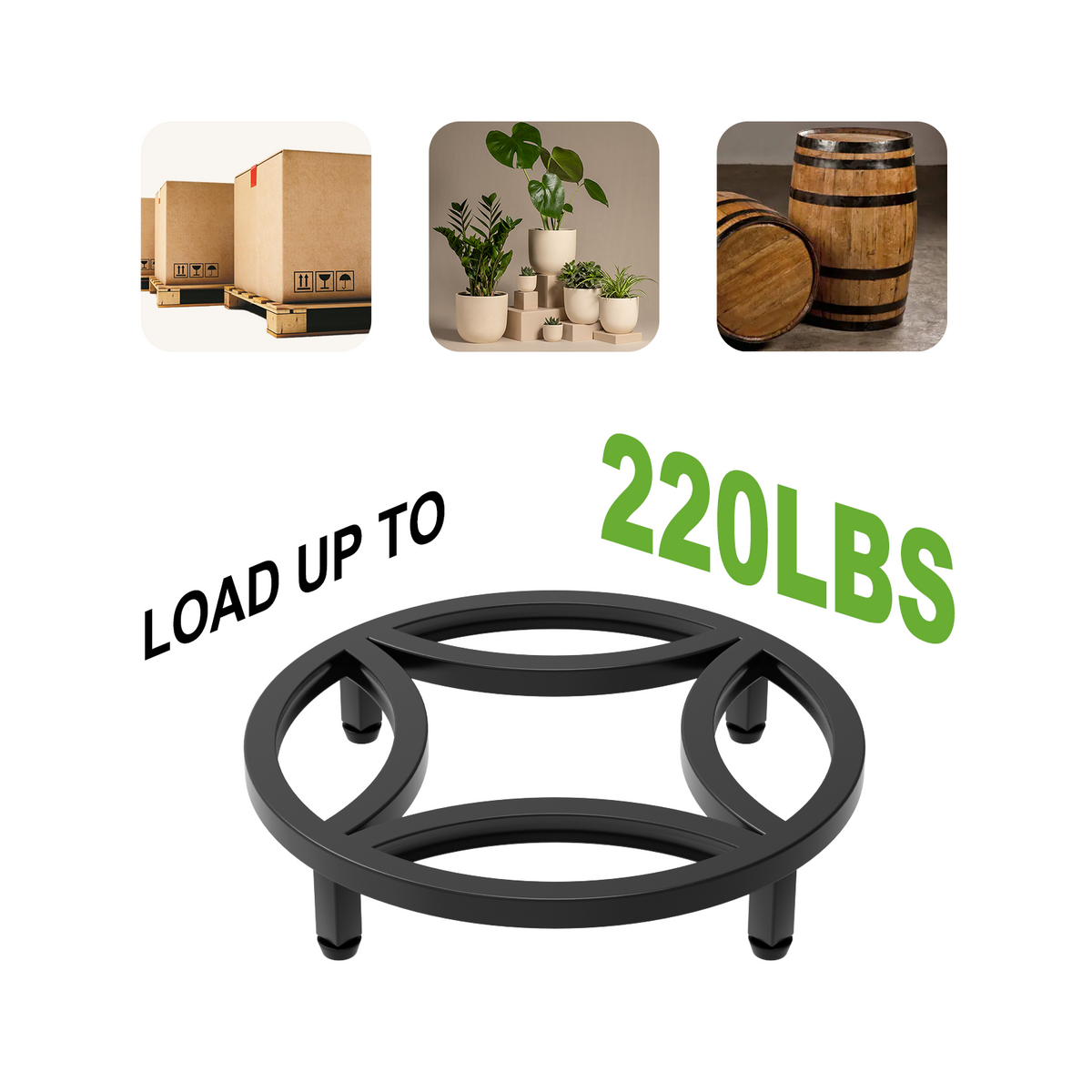 Zhongma 2-Pack 11.8" Wide Plant Pot Risers, Fully Assembled Indoor & Outdoor