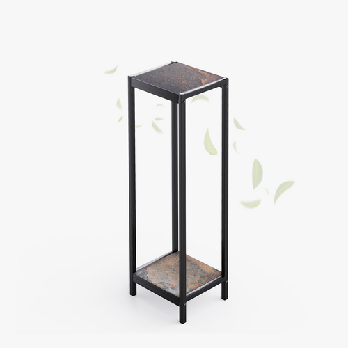2-Tier Tall Slate Top Plant Stand, 39.5-Inch Tall, Indoor & Outdoor
