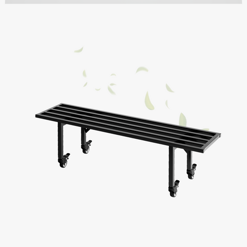 Low-Profile Metal Plant Stand with Wheels, 35.4 Inch Long, Indoor & Covered Outdoor - Zhongma