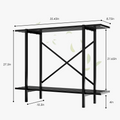 Narrow Plant Stand, 27.5" 2-Tier Metal Plant Shelf for Indoor & Outdoor Use, Only 10.3" Deep, X-Braced Steel