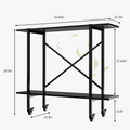 Narrow Plant Stand with Wheels, 29.9" Window Height, 2-Tier, Only 10.3" Deep