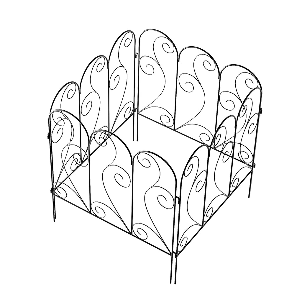 Decorative Metal Garden Fence Panels,4-Pack,26-Inch Tall,100-Inch Long - Zhongma