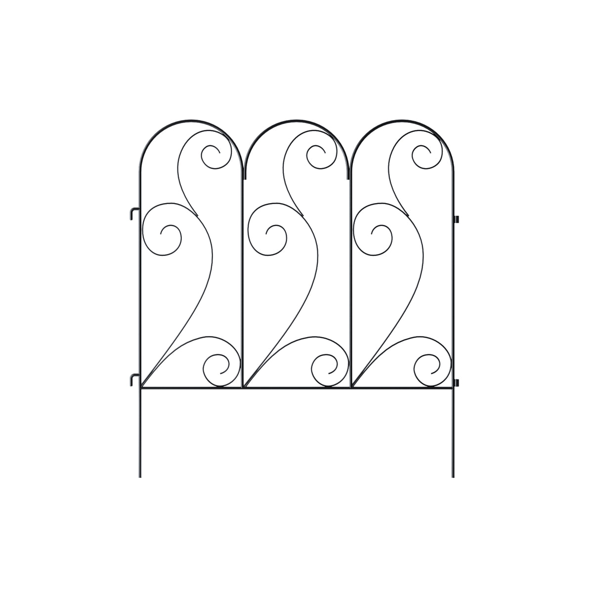 Decorative Metal Garden Fence Panels,4-Pack,26-Inch Tall,100-Inch Long - Zhongma