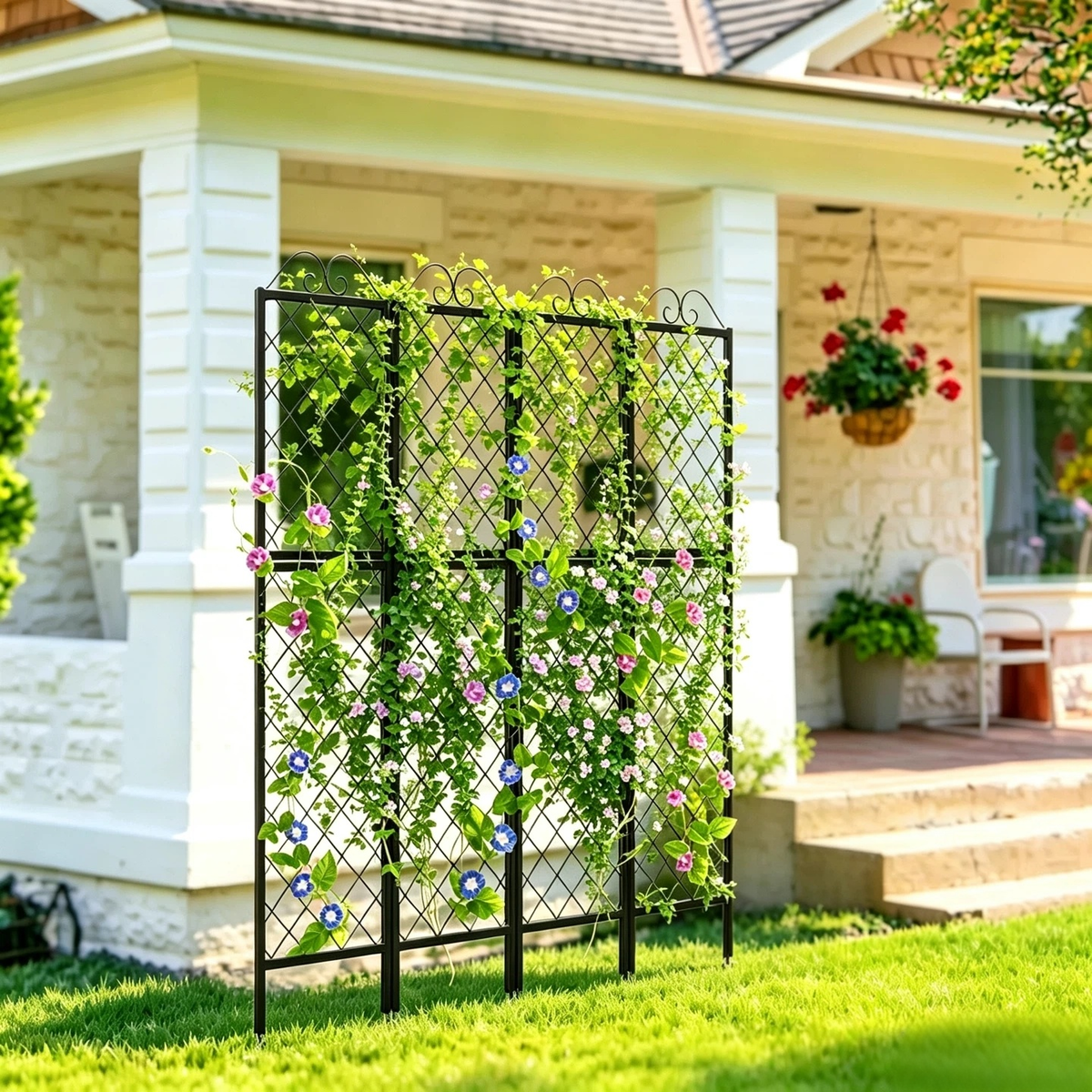 Zhongma 2-Pack 77.2" Tall Metal Lattice Garden Trellis for Climbing Plants