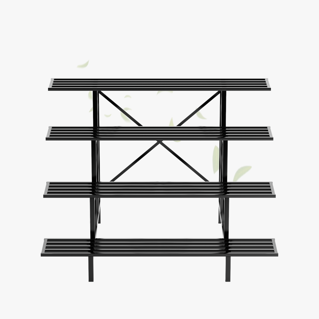 4-Tier Stepped Plant Stand, 45.7" Long, X-Braced Frame, 880 lbs, Indoor & Outdoor