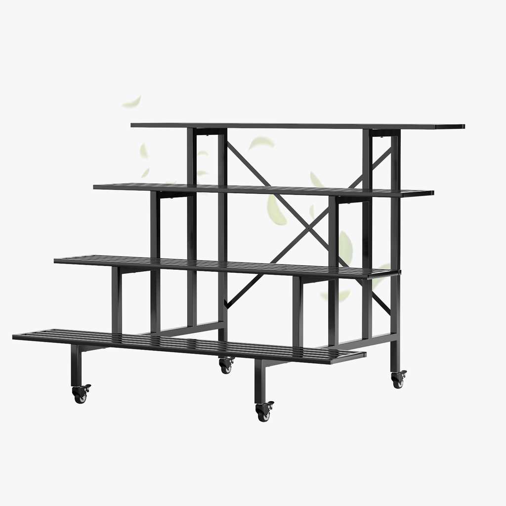 4-Tier Rolling Plant Stand with Locking Wheels, 45.7", 34.65" Deep, 880 lbs