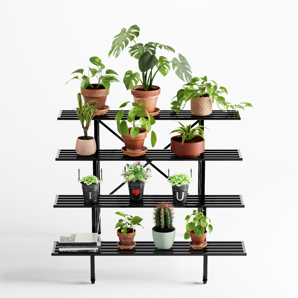 4-Tier Rolling Plant Stand with Locking Wheels, 45.7", 34.65" Deep, 880 lbs