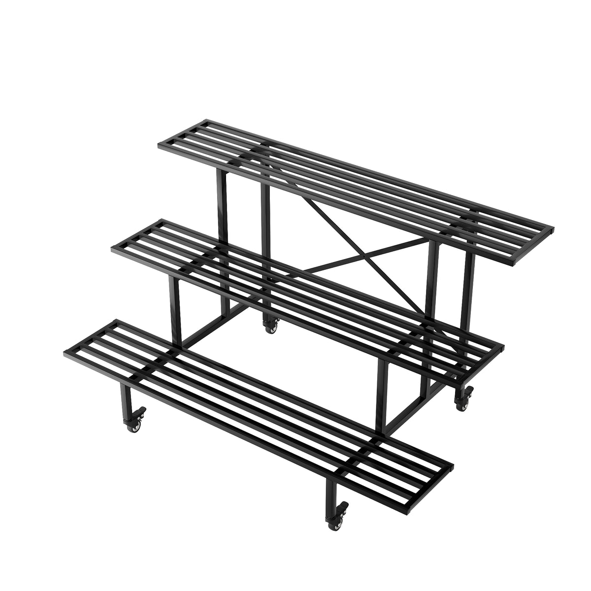 Zhongma 3-Tier Metal Plant Stand with Wheels, 45.7" Indoor & Outdoor Shelf